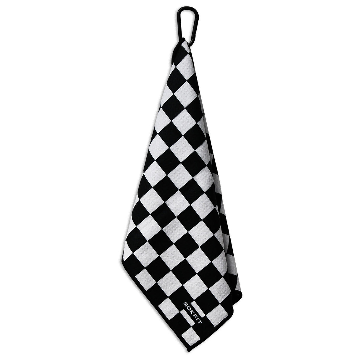 Hanging view of Utility Towel with 'Checker' graphic